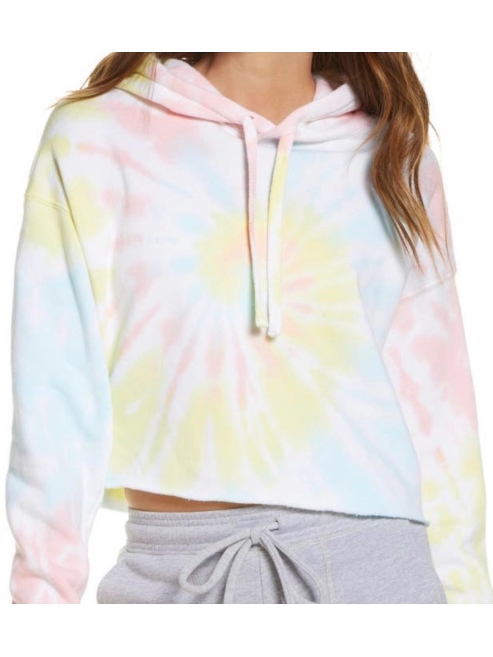 Bella Canvas Pastel Tie-Dye Cropped Hoodie Swearshirt